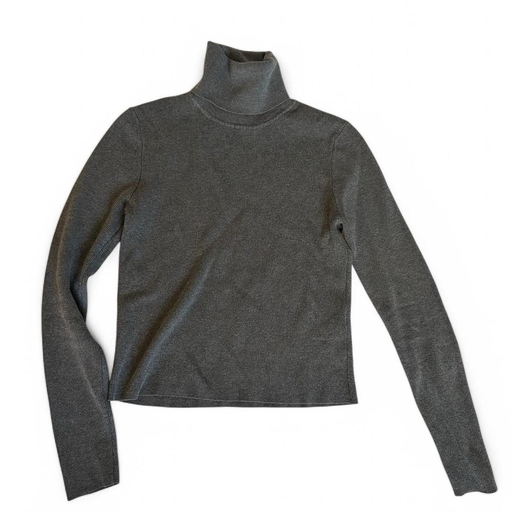 Zara Grey Ribbed Turtle Neck